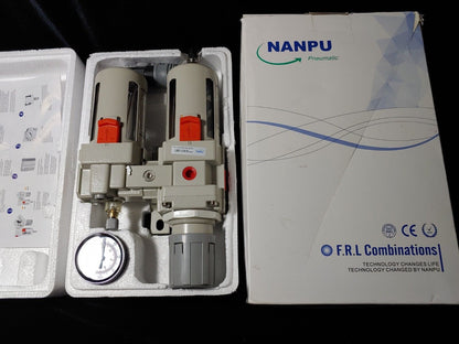 REDUCED! NANPU AC4010-04NPT Compressed Air Filter Regulator Lubricator Combo FRL