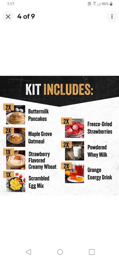 Ready Hour Ultimate Breakfast Kit Bucket 128 Servings, Emergency Food Supply