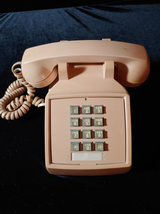 Vintage Cortelco System Push Button Desk Phone Beige