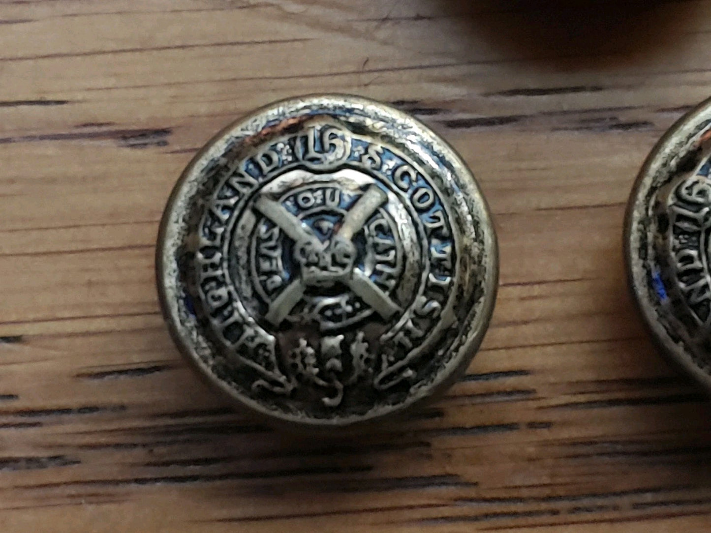 Scottish Highland Military Brass Buttons Lot of Six 16th Infantry