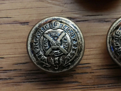 Scottish Highland Military Brass Buttons Lot of Six 16th Infantry