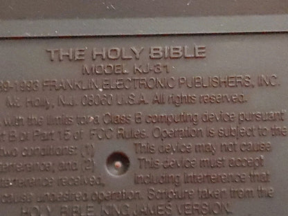 Franklin Electronic Holy Bible King James Version KJ-31 With Case & Manual WORKS