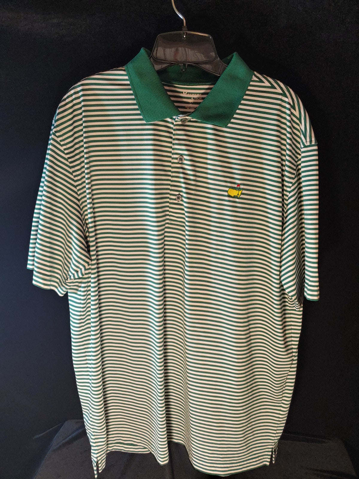 Augusta Masters Tech Green/White Striped XL Short Sleeve Polo Peter Millar