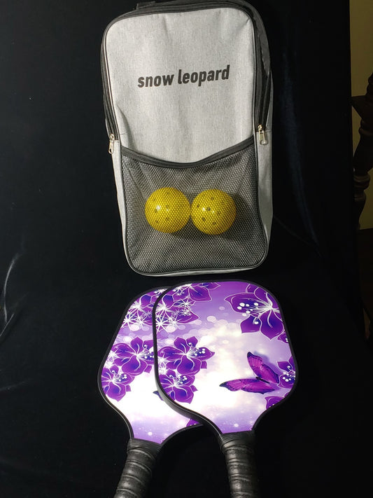 2 Pack Professional Pickleball Paddles Set Racquets Balls Carbon Fiber