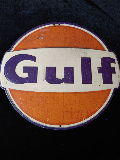 Gulf Shell Texaco 3 Gas Service Station Metal Signs