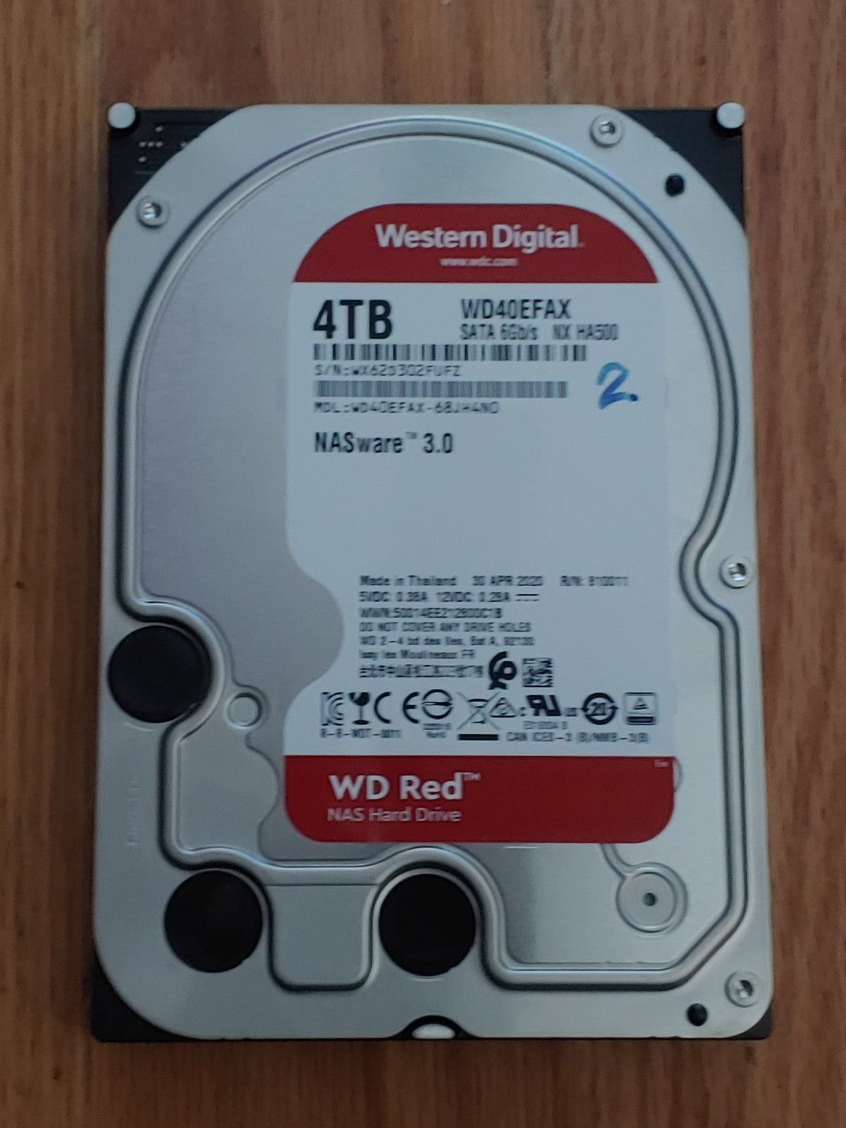 Western Digital NAS WD40EFAX 4TB SATA 6GB/S WD Red NAS Only 11,139 Hours