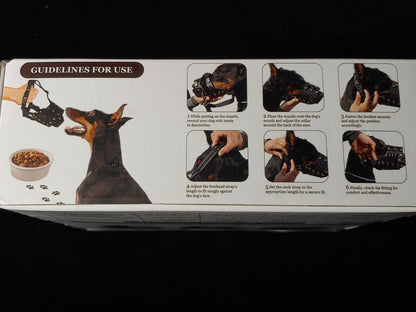 Dog Muzzle,Anti-Escape Leather Basket Muzzle for Medium and Large Dogs