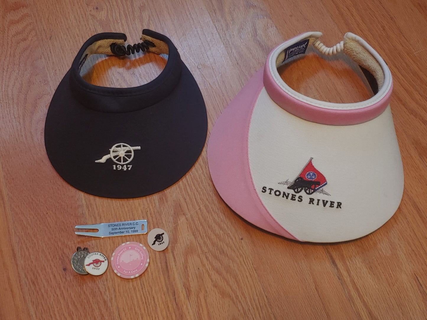 Stones River Country Club Murfreesboro TN golf White Visors Hat Markers
