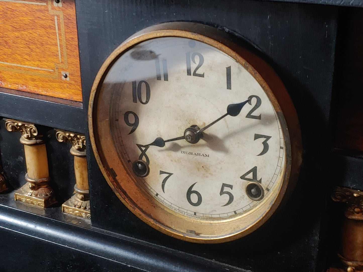 Rare Ingraham Mantel Clock Palace Model Works Great!
