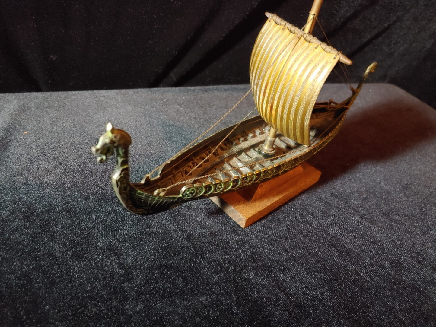 EDWARD AAGAARD Metal Viking Ship Iron Art  Copenhagen Denmark 10" x 2"