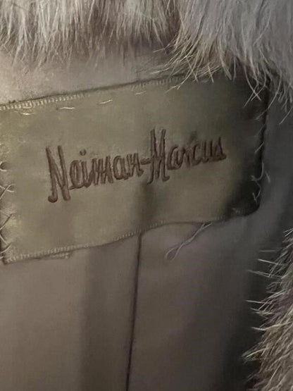 Vintage Nieman Marcus Genuine Fur Coat Coyote/Mink L-XL? Full Sleeve w/Collar