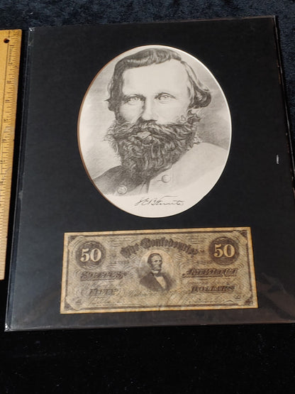 Civil War Photo Currency Reproduction 14x11 Matted Sealed