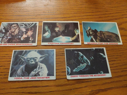 Star Wars Burger King 1977 (3) & 1980 (2) Trading Cards Free Ship