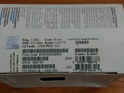 NEW! Intel Core 2 Quad Q9650 - Core 45nm Core 3.0 GHz LGA 775