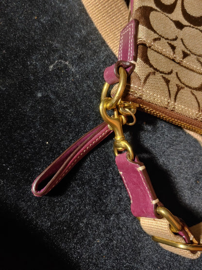 Coach Signature Crossbody Bag Brown Purple HO849-40688 Pre-Owned