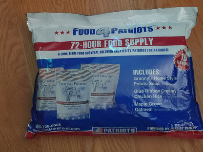 Food 4 Patriots Sealed 72-Hour Food Supply 16 Servings