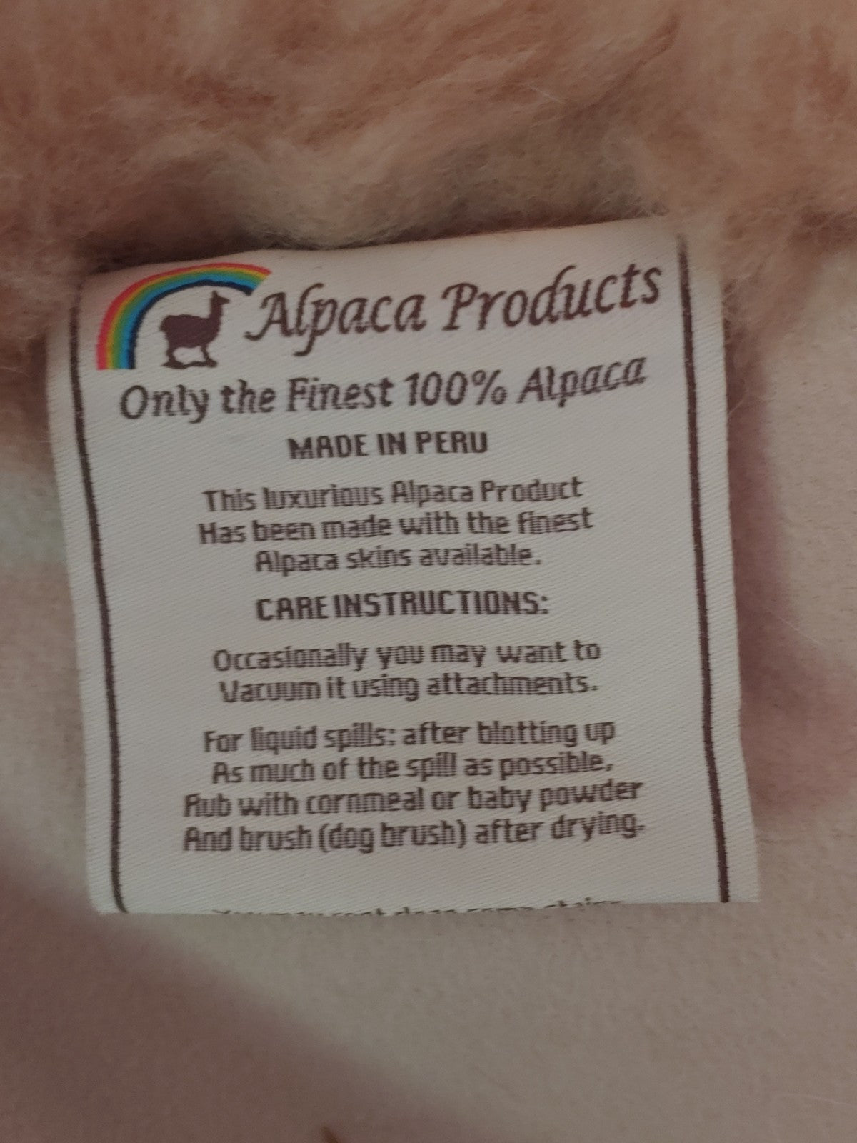 Alpaca 5.5' X 7' 100% Alpaca 6" thick Made In Peru Great Condition