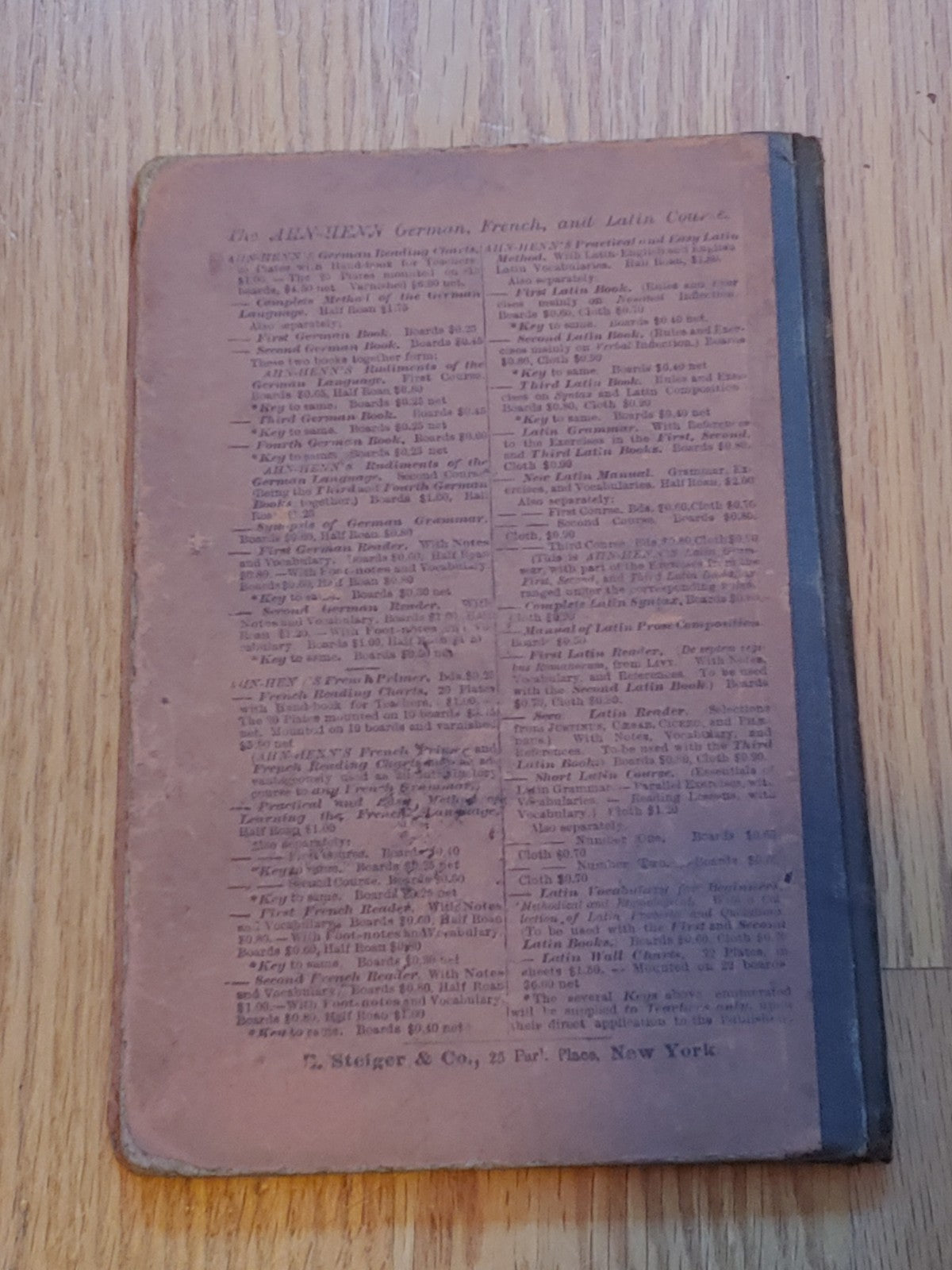 Ahn's First German Book 1879 by Dr. P. Henn Copyright 1873