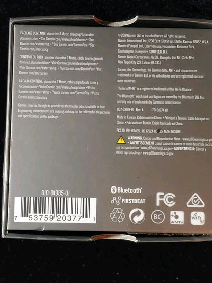 Garmin Vivoactive 3 MUSIC GPS Smartwatch Strap Charger Box