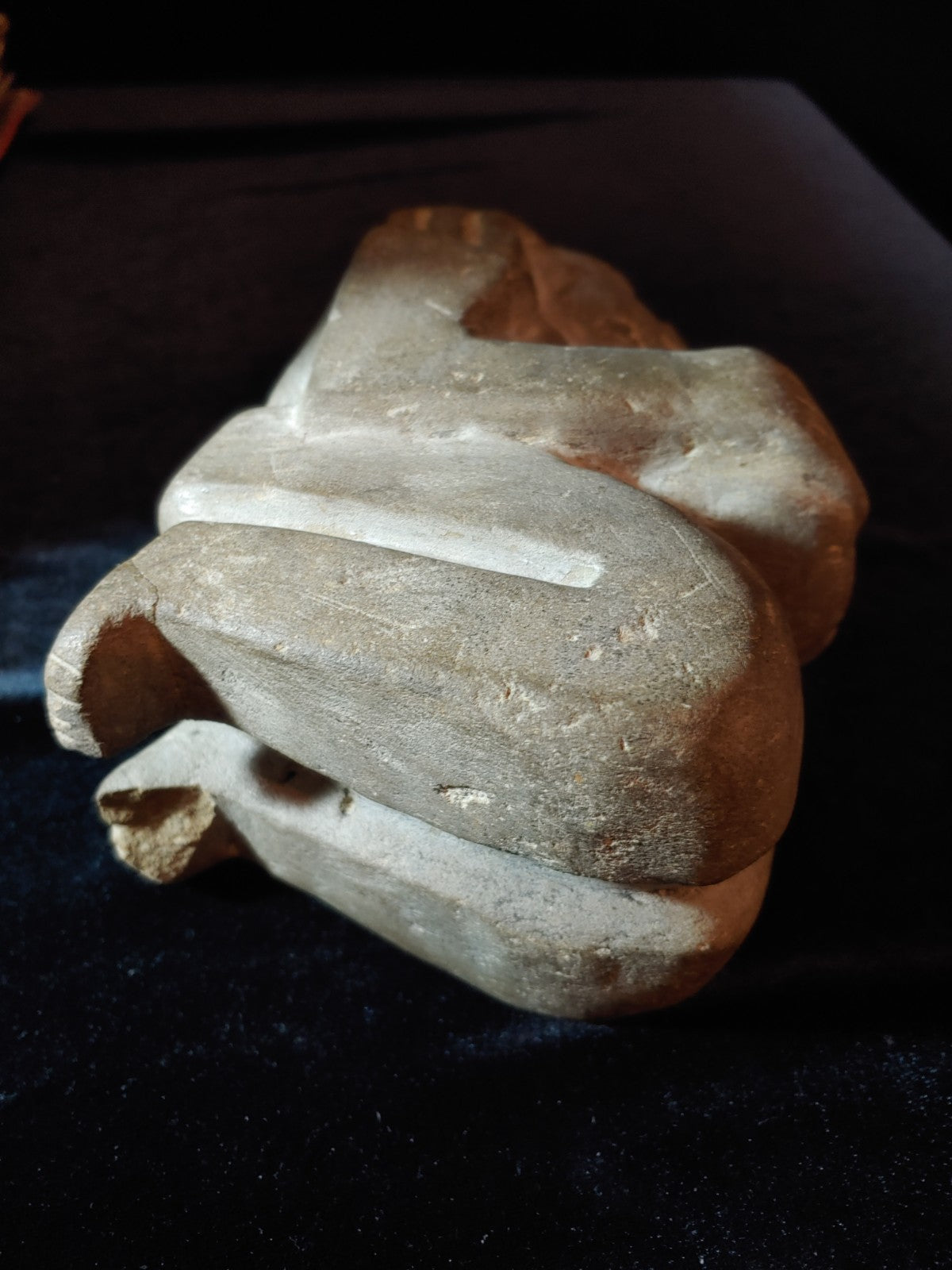 Pre-Columbian stone sculpture potentially Olmec or Chontal 1200-600BCE