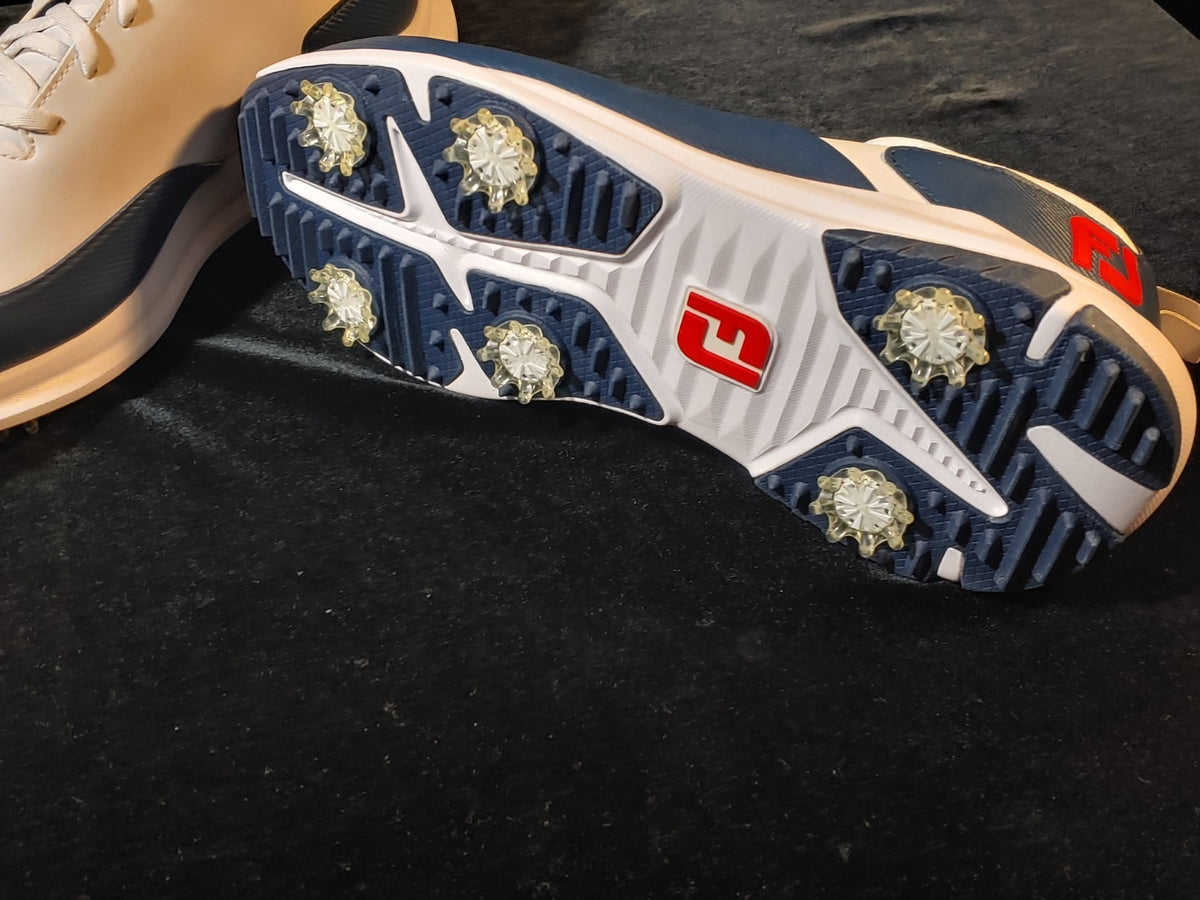 New! FootJoy FJ Tour Rival Mens Golf Shoes 56959 RED/WTE/BLUE Size 9.5 Open Box
