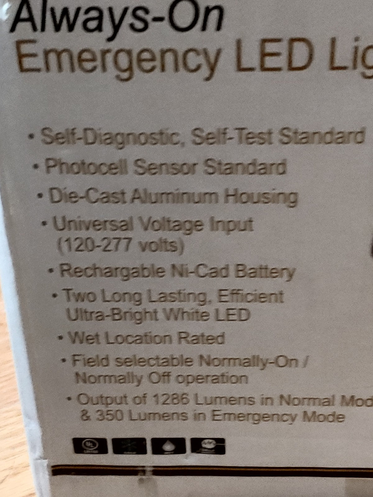 Architectural Indoor/Outdoor Emergency 2-LED Light 6 Rechargeable All Weather