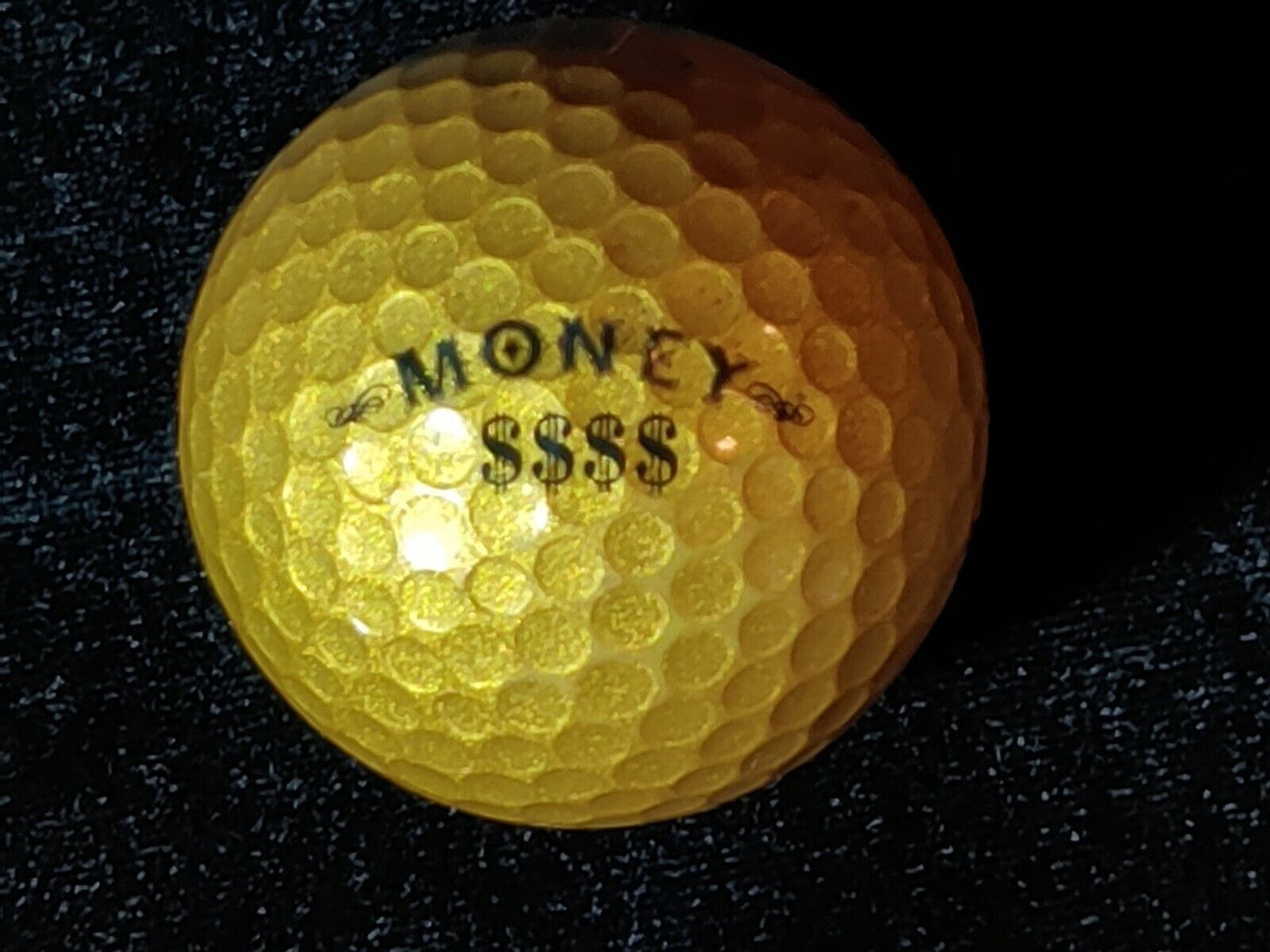 SLAZENGER MONEY $$$ Gold Metallic Golf Ball Excellent Condition