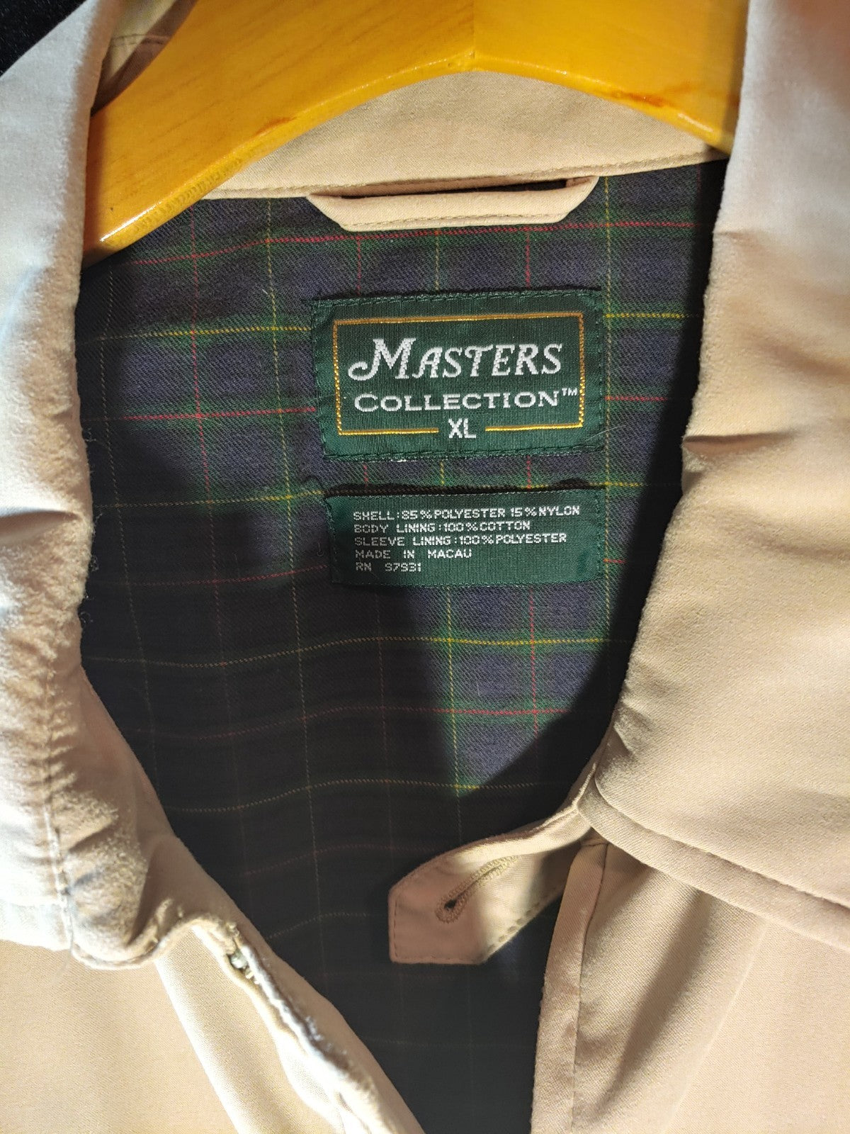 Masters Collection Augusta mens Golf XL plaid 1/4 zip jacket fleece Gray