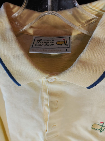 Augusta National Golf Shop Yellow L Short Sleeve Polo Peter Millar