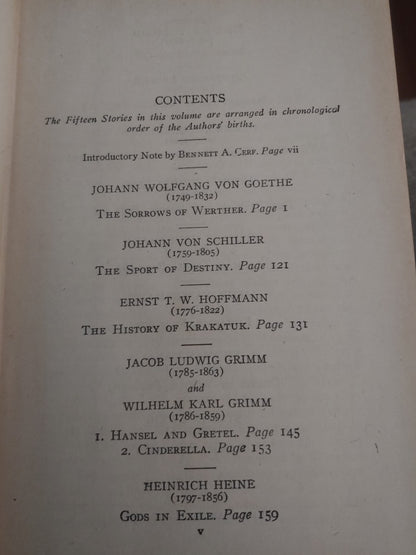 GREAT GERMAN SHORT NOVELS AND STORIES Modern Library 1933
