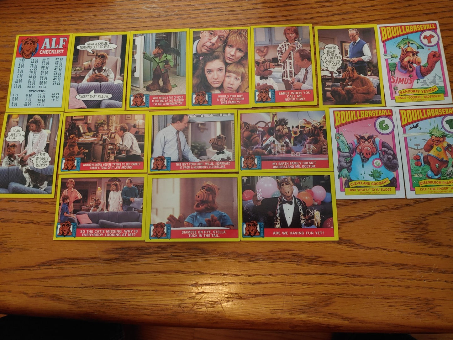 ALF 1987 (16) Card Lot Series 1 bouillabaseball