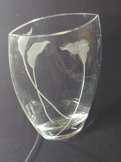 RARE! Vintage Calla Lily by MIKASA 12" Elipse Vase Pattern Made In Poland