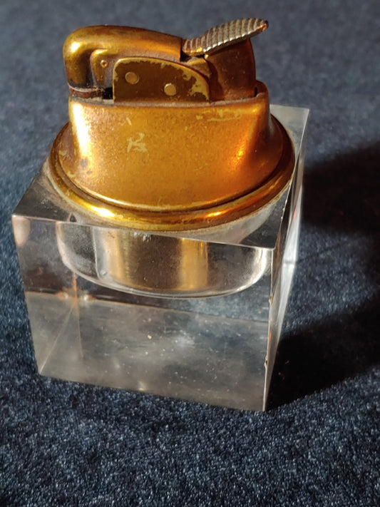 Vintage Table Lighter in Lucite Base