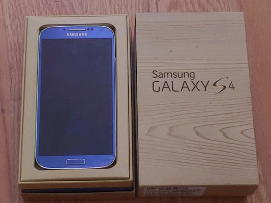 Samsung Galaxy S4 16GB Blue Charging cable Box Needs Battery Untested