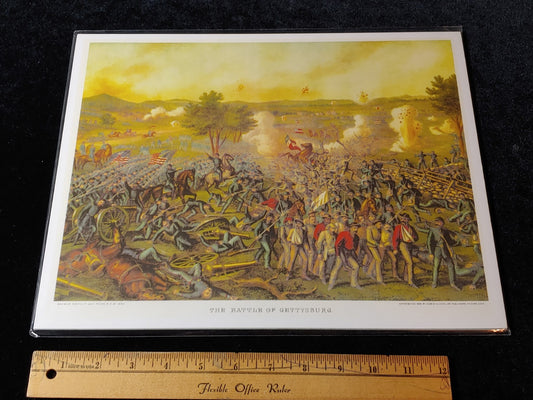 Civil War Print Battle of Gettysburg 14x12 Matted Sealed