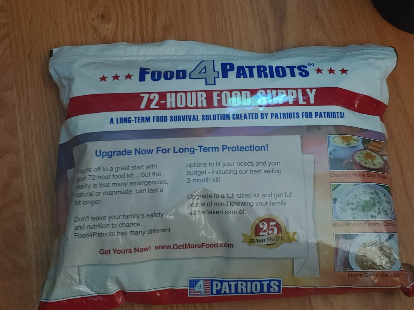 Food 4 Patriots Sealed 72-Hour Food Supply 16 Servings