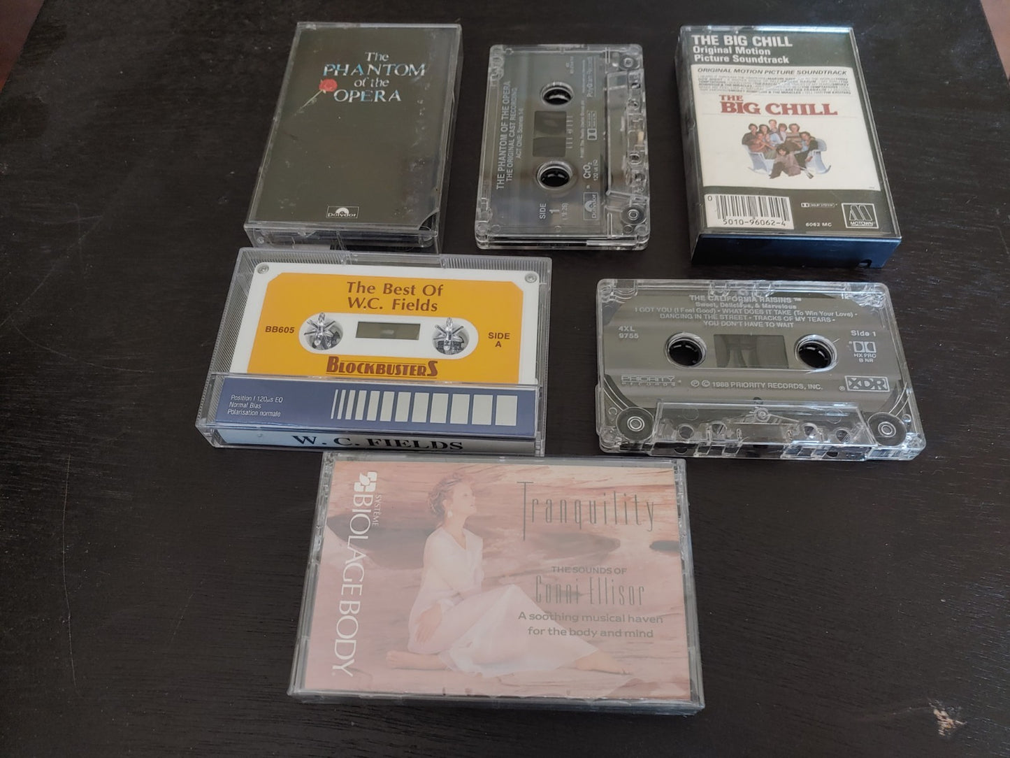Vintage Rare Big Chill Phantom of the Opera W.C. Fields Raisins Cassette Tape
