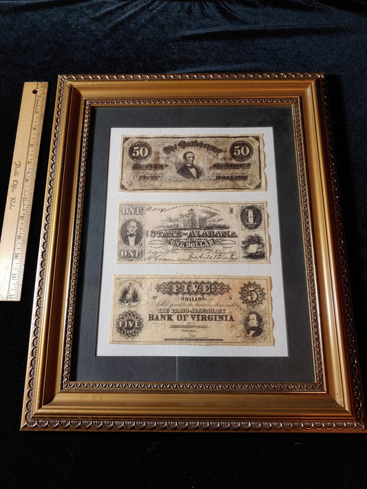 Civil War Currency Reproduction 20x14 Framed