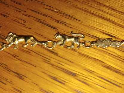 14k Yellow Gold Noah's Ark & Animals Bracelet Lobster Clasp with Original Box