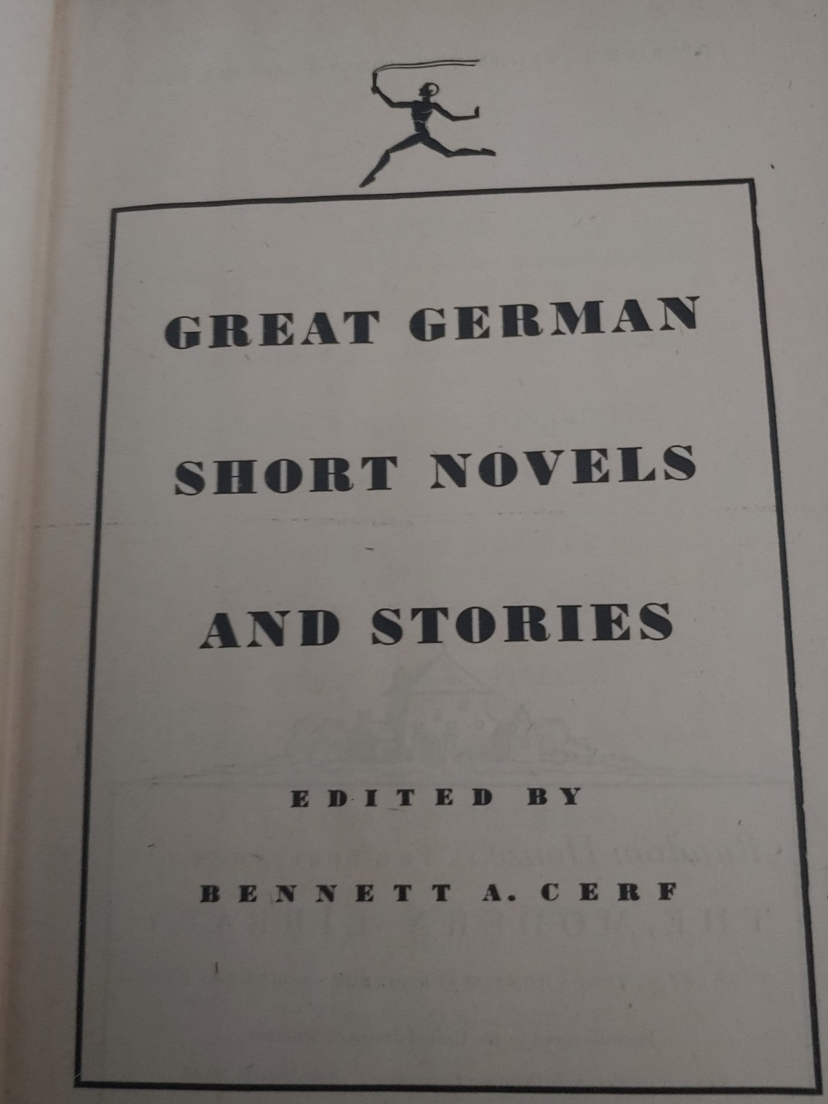 GREAT GERMAN SHORT NOVELS AND STORIES Modern Library 1933