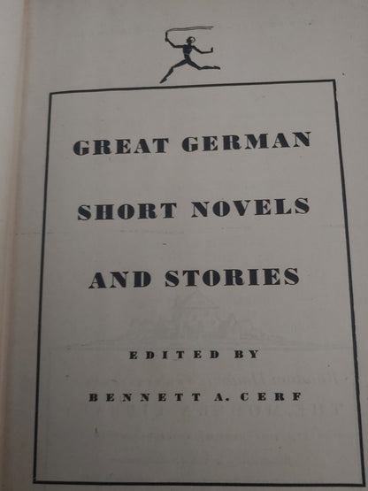 GREAT GERMAN SHORT NOVELS AND STORIES Modern Library 1933