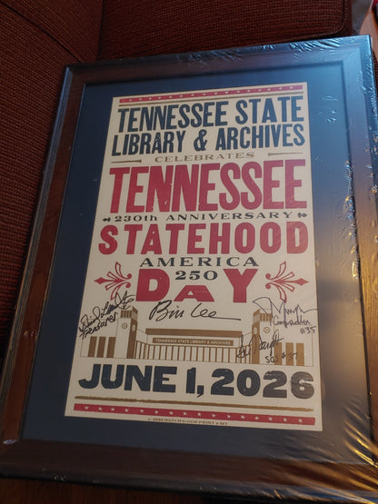 SIGNED Bill Lee Governor Hatch Show Print 2026 TN Statehood Autograph