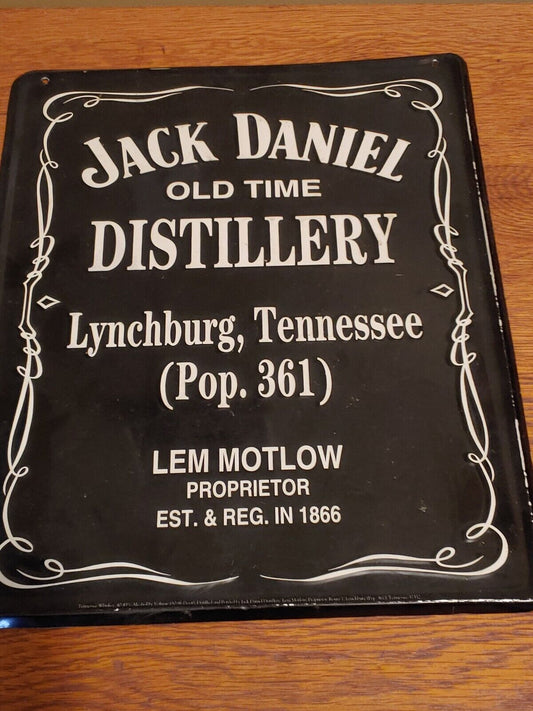 REDUCED! Jack Daniels Rare Metal Sign Lem Motlow Proprietor Lynchburg TN