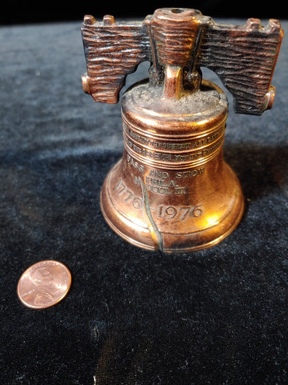 Vintage Mini Liberty Bell Dinner Bell Copper 1776-1976 RARE!