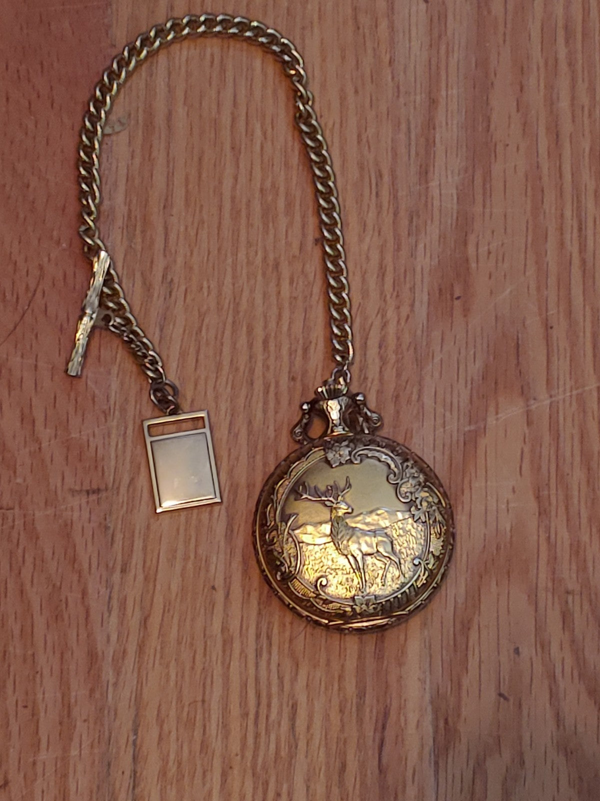Majestime 17 Jewel Shock Resistant Swiss Made Pocket Watch Chain Great Condition