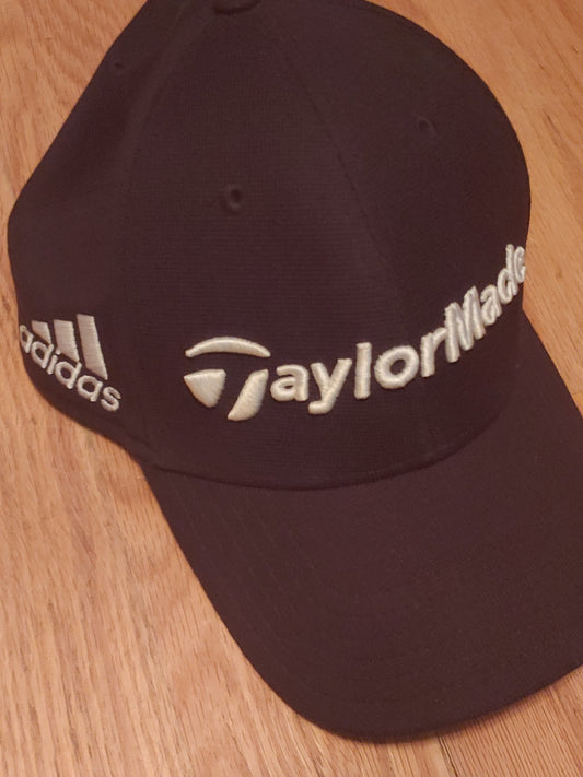 Taylormade Golf Hat Embroidered Black White Logos
