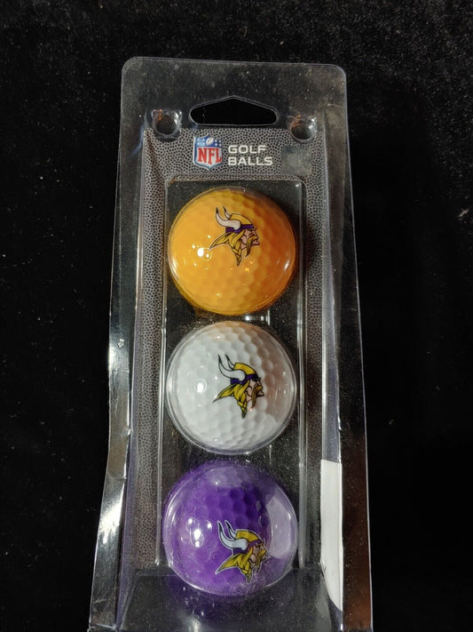 Minnesota Vikings Logo Golf Balls Sleeve of 3 NFL Officially Licensed