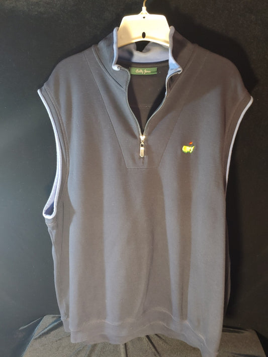 Bobby Jones Masters Golf Sweater Vest XXL Charcoal Cotton Quarter Zip