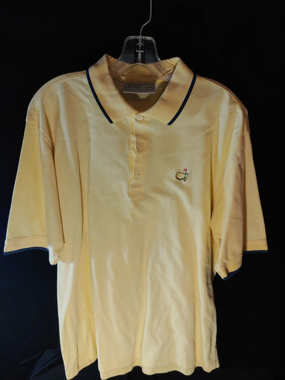 Augusta National Golf Shop Yellow L Short Sleeve Polo Peter Millar