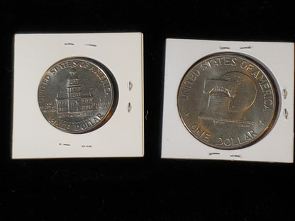 1776-1976 D Eisenhower Type 2 Dollar & Kennedy 1/2 Dollar Bicentennial